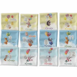 *SET* Bio-Jersey MONATS- Panel 1-12 Monate, Birthday Ballons