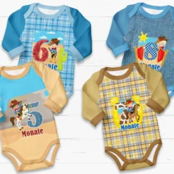 *SET* Bio-Jersey MONATS- Panel 1-12 Monate, Cowboy -Outlet STOFFWELTEN Store set bio jersey monats panel 1 12 monate cowboy3