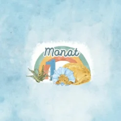 *SET* Bio-Jersey MONATS- Panel 1-12 Monate, Dinosaurier -Outlet STOFFWELTEN Store set bio jersey monats panel 1 12 monate dinosaurier5