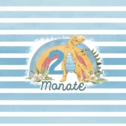 *SET* Bio-Jersey MONATS- Panel 1-12 Monate, Dinosaurier -Outlet STOFFWELTEN Store set bio jersey monats panel 1 12 monate dinosaurier6
