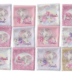 *SET* Bio-Jersey MONATS- Panel 1-12 Monate, Einhorn