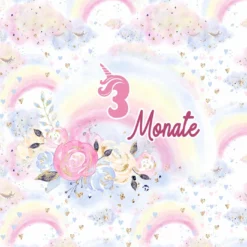 *SET* Bio-Jersey MONATS- Panel 1-12 Monate, Einhorn -Outlet STOFFWELTEN Store set bio jersey monats panel 1 12 monate einhorn7