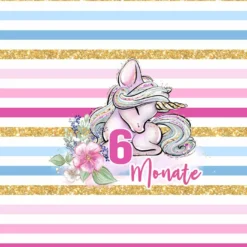 *SET* Bio-Jersey MONATS- Panel 1-12 Monate, Glitter Unicorn Dreams -Outlet STOFFWELTEN Store set bio jersey monats panel 1 12 monate glitter unicorn dreams10