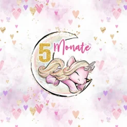*SET* Bio-Jersey MONATS- Panel 1-12 Monate, Glitter Unicorn Dreams -Outlet STOFFWELTEN Store set bio jersey monats panel 1 12 monate glitter unicorn dreams9
