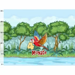 *SET* Bio-Jersey MONATS- Panel 1-12 Monate, Im Regenwald -Outlet STOFFWELTEN Store set bio jersey monats panel 1 12 monate im regenwald8