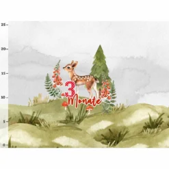 *SET* Bio-Jersey MONATS- Panel 1-12 Monate, Im Wald -Outlet STOFFWELTEN Store set bio jersey monats panel 1 12 monate im wald7