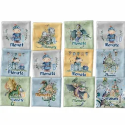 *SET* Bio-Jersey MONATS- Panel 1-12 Monate, Once Upon A Time