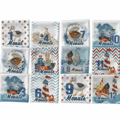 *SET* Bio-Jersey MONATS- Panel 1-12 Monate, Over The Sea