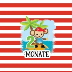 *SET* Bio-Jersey MONATS- Panel 1-12 Monate, Pirat Affe -Outlet STOFFWELTEN Store set bio jersey monats panel 1 12 monate pirat affe6