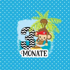 *SET* Bio-Jersey MONATS- Panel 1-12 Monate, Pirat Affe -Outlet STOFFWELTEN Store set bio jersey monats panel 1 12 monate pirat affe7