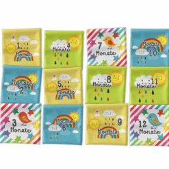 *SET* Bio-Jersey MONATS- Panel 1-12 Monate, Regenbogen