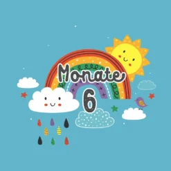 *SET* Bio-Jersey MONATS- Panel 1-12 Monate, Regenbogen -Outlet STOFFWELTEN Store set bio jersey monats panel 1 12 monate regenbogen10