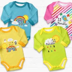 *SET* Bio-Jersey MONATS- Panel 1-12 Monate, Regenbogen -Outlet STOFFWELTEN Store set bio jersey monats panel 1 12 monate regenbogen4