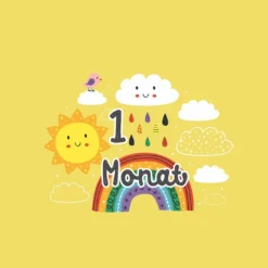 *SET* Bio-Jersey MONATS- Panel 1-12 Monate, Regenbogen -Outlet STOFFWELTEN Store set bio jersey monats panel 1 12 monate regenbogen5