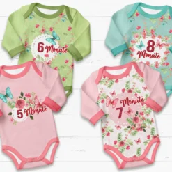 *SET* Bio-Jersey MONATS- Panel 1-12 Monate, Schmetterlinge -Outlet STOFFWELTEN Store set bio jersey monats panel 1 12 monate schmetterlinge3