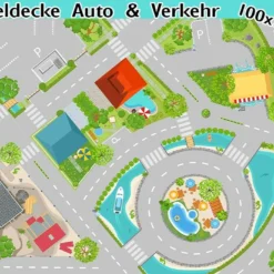 Spieldecke Auto & Verkehr, Spielteppich Auf Hochwertiger, ägyptischer Baumwolle