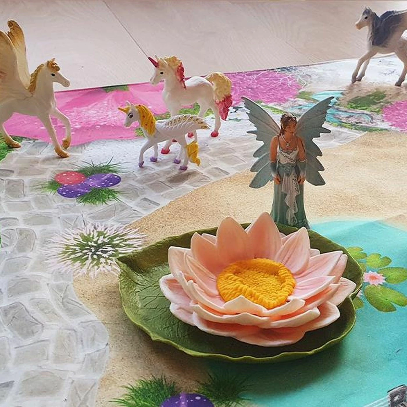 Spieldecke Feenwelt, Einhorn, Elfen, Spielteppich Auf Hochwertiger, ägyptischer Baumwolle 6 Spieldecke Feenwelt, Einhorn, Elfen, Spielteppich Auf Hochwertiger, ägyptischer Baumwolle – Bild 6