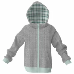 Sweatjacke, "Strickoptik Grau" (Nähset)