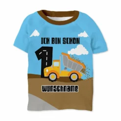T-Shirt Geburtstag "Bagger / Baustelle" (Nähset)