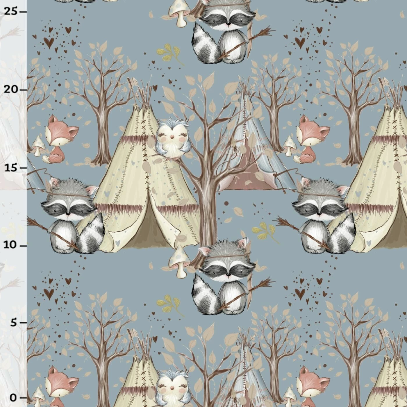 Waschbär, Native Woodland Babys, Kombistoff, Sommersweat 1 Waschbär, Native Woodland Babys, Kombistoff, Sommersweat