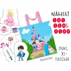 XL Cut, Sew & Play Nähset Inkl. Großer Tasche Prinzessin Canvas