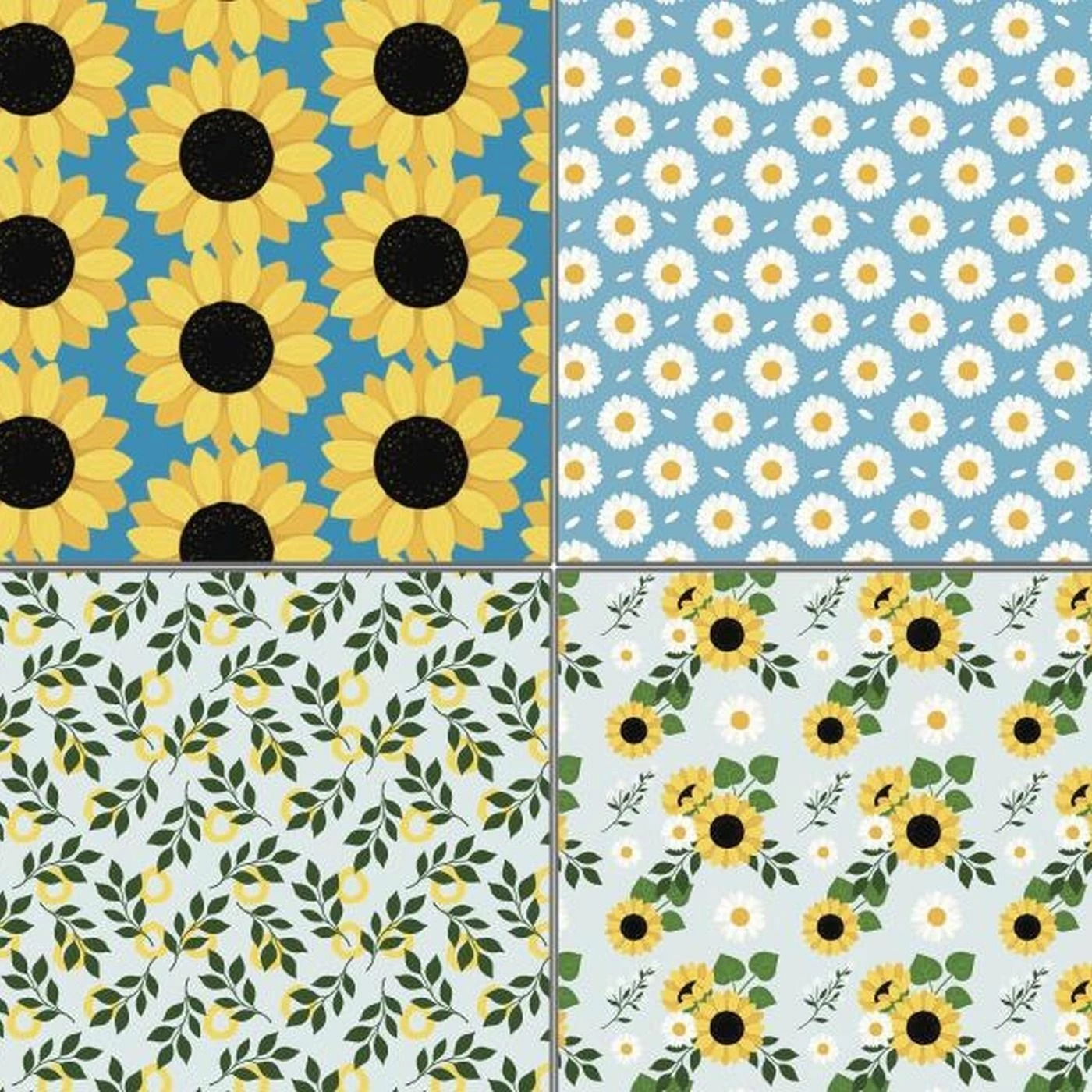 XL Patchworkpaket, 6 Designs, Blumen, Stoffpaket Baumwolle, Hochwertige Popeline 2 XL Patchworkpaket, 6 Designs, Blumen, Stoffpaket Baumwolle, Hochwertige Popeline – Bild 2