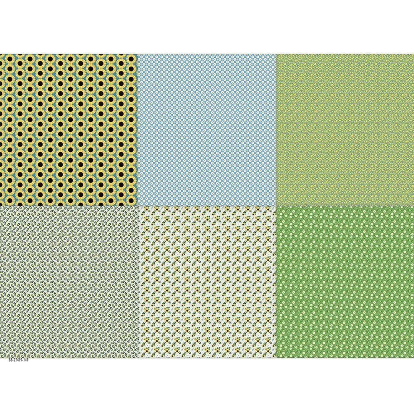 XL Patchworkpaket, 6 Designs, Blumen, Stoffpaket Baumwolle, Hochwertige Popeline 3 XL Patchworkpaket, 6 Designs, Blumen, Stoffpaket Baumwolle, Hochwertige Popeline – Bild 3