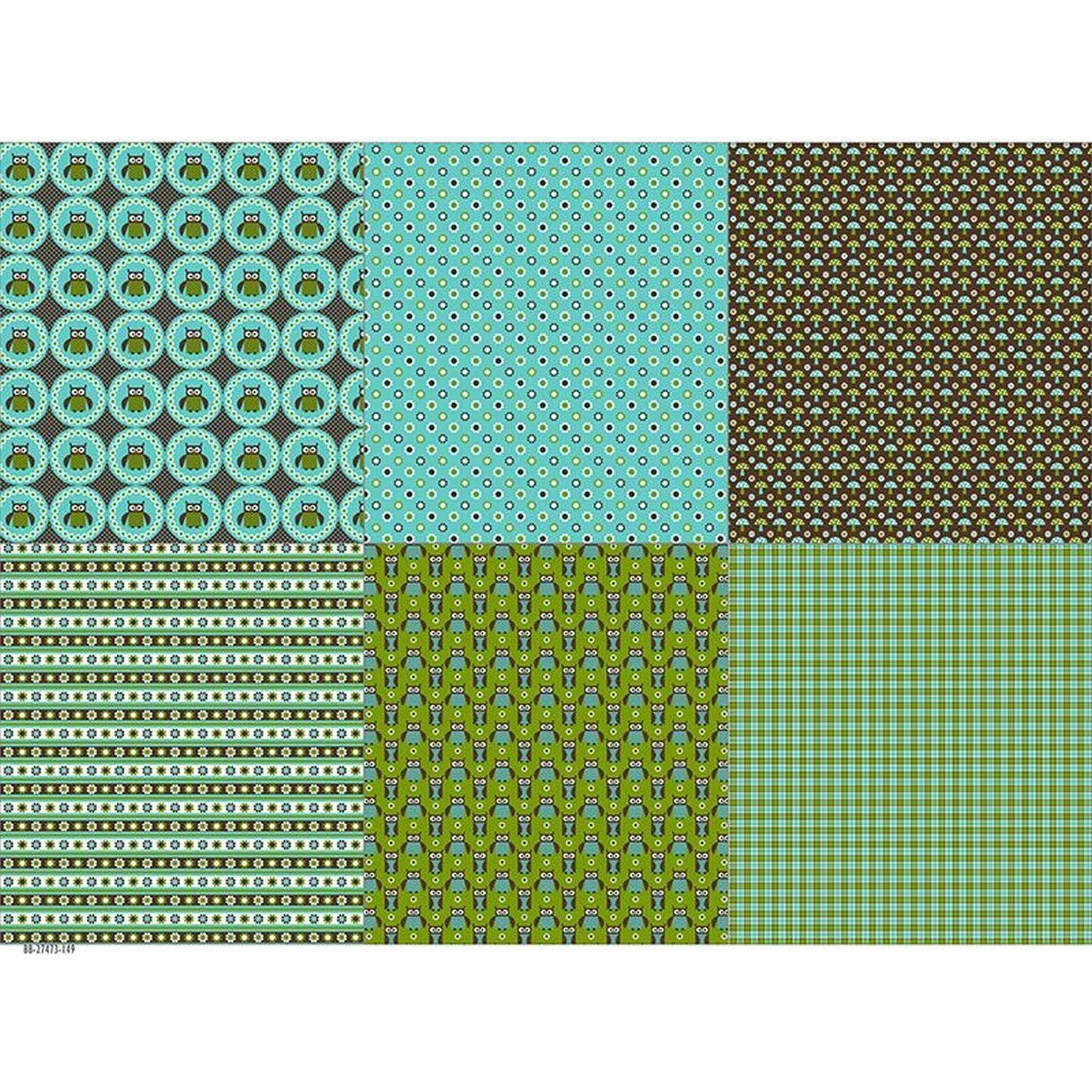 XL Patchworkpaket, 6 Designs, Eule, Stoffpaket Baumwolle, Hochwertige Popeline 3 XL Patchworkpaket, 6 Designs, Eule, Stoffpaket Baumwolle, Hochwertige Popeline – Bild 3