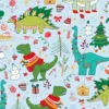 XMAS Dinos, Dinosaurier Auf Blau, BIO-Jersey, Weihnachten