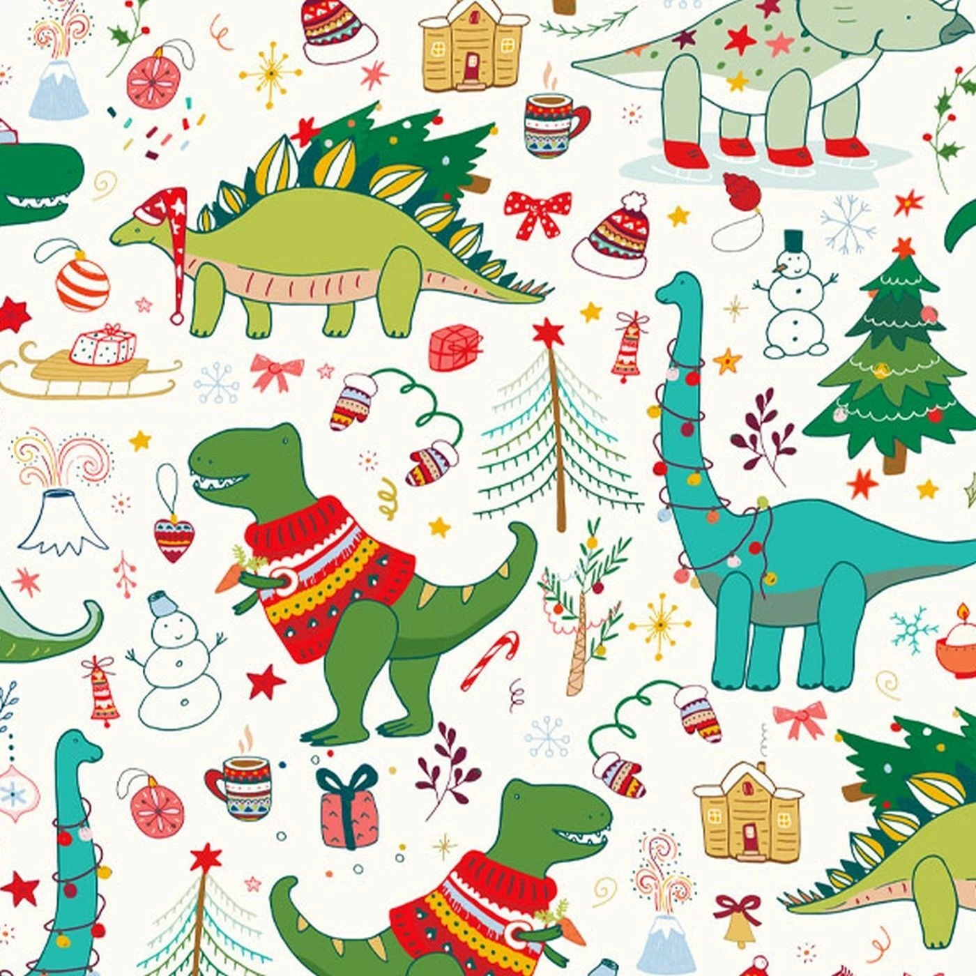 XMAS Dinos, Dinosaurier, BIO-Jersey, Weihnachten 1 XMAS Dinos, Dinosaurier, BIO-Jersey, Weihnachten
